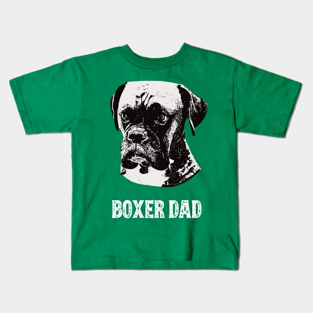 Boxer Dad Kids T-Shirt by DoggyStyles